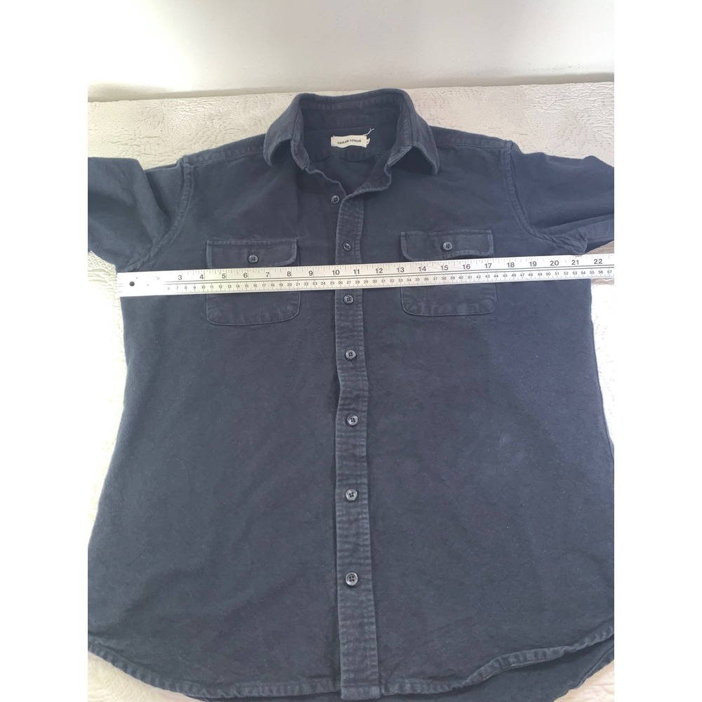 Taylor Stitch Yosemite Chamois Shirt Mens 40 Medium Black Heavyweight Flannel - Picture 6 of 8
